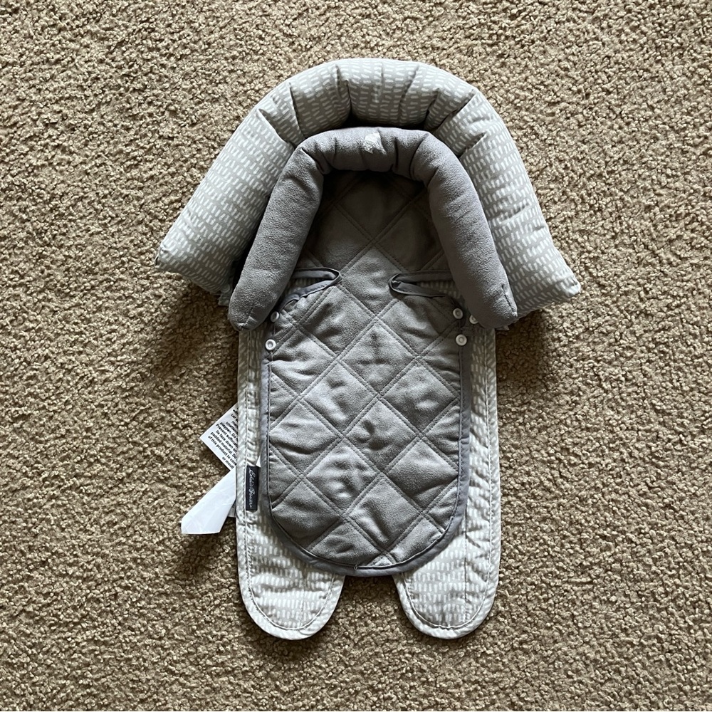 Eddie Bauer Gray Quilted Car Seat Insert with Head Support